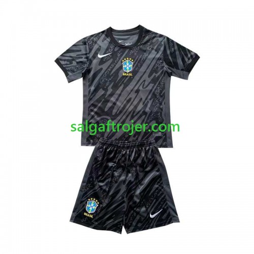 Brasilien Copa America Fodboldtrøjer Målmand Børn Udebanesæt 2024 Kort ærmer Brasilien Copa America Fodboldtrøjer Målmand Børn Udebanesæt 2024 Kort ærmer